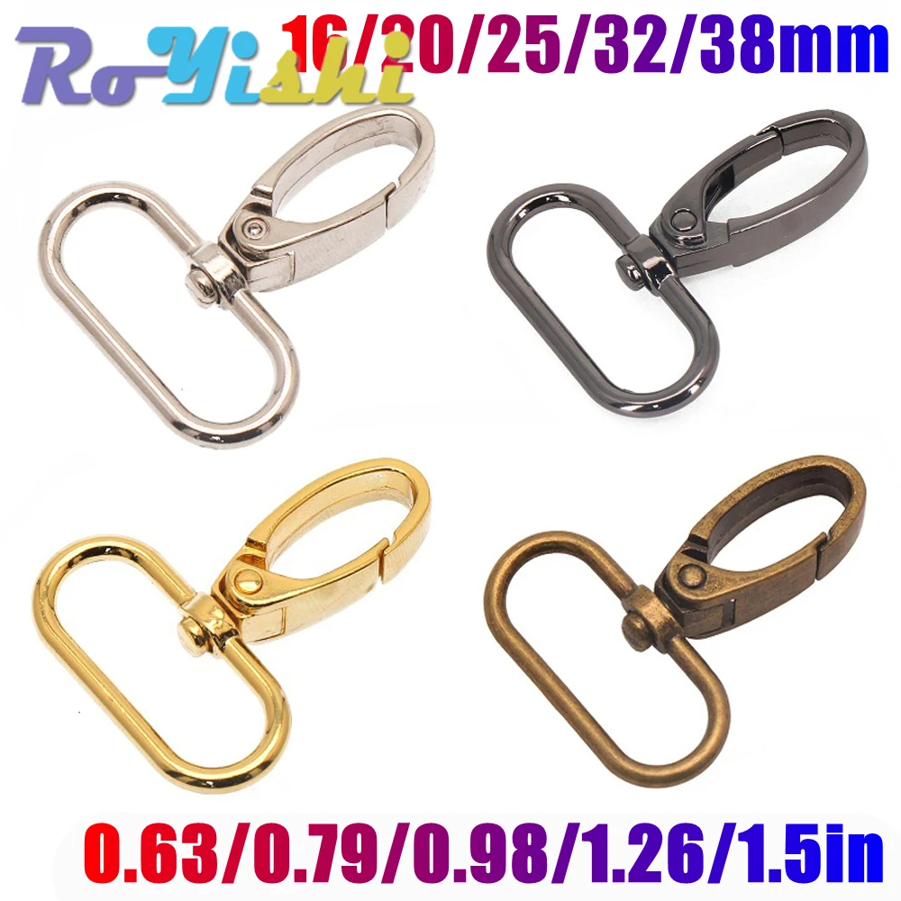 5Pcs/Pack 16/20/25/32/38mm Metal Snap Hook Lobster Clasp Collar Carabiner Belt Buckles DIY KeyChain Bag Part Accessories