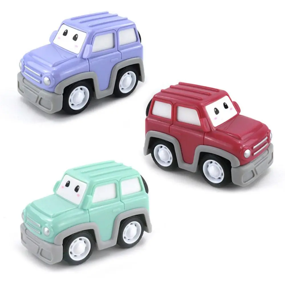 Inertial Car Kids 3 Color Q Version Simulation Off-Road Vehicle Children's Pull Back Toy Car Model Boy Birthday Gift Wholesale