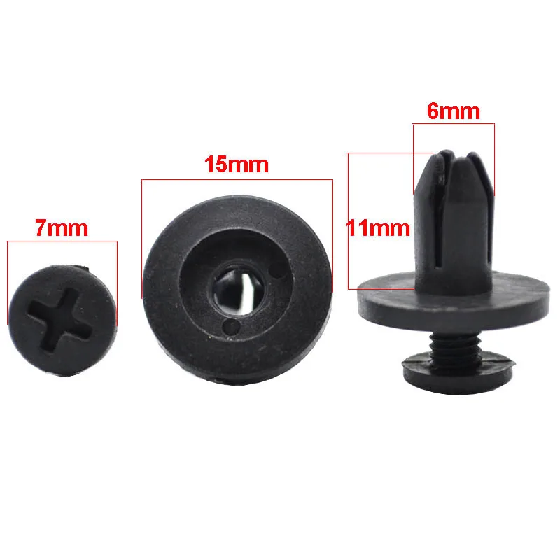 100Pcs/lot Auto Fastener fit 6mm Hole Plastic Car Clips Fender Bumper Shield Retainer Plastic Rivet For Toyota Automobile