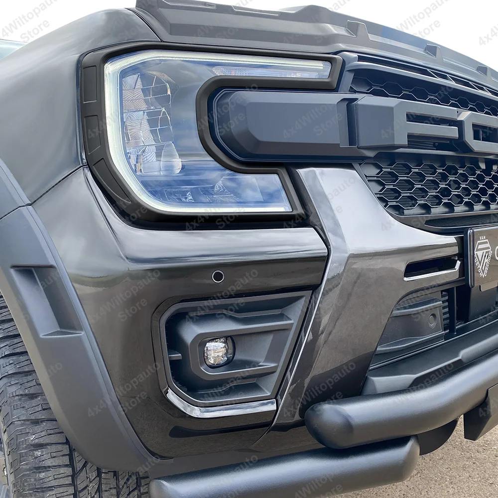 Headlight Cover For Ford Ranger T9 Wildtrak XLT Sport 2023 2024 2025 Head Lights Surround Trim For Wildtrak Light Cover