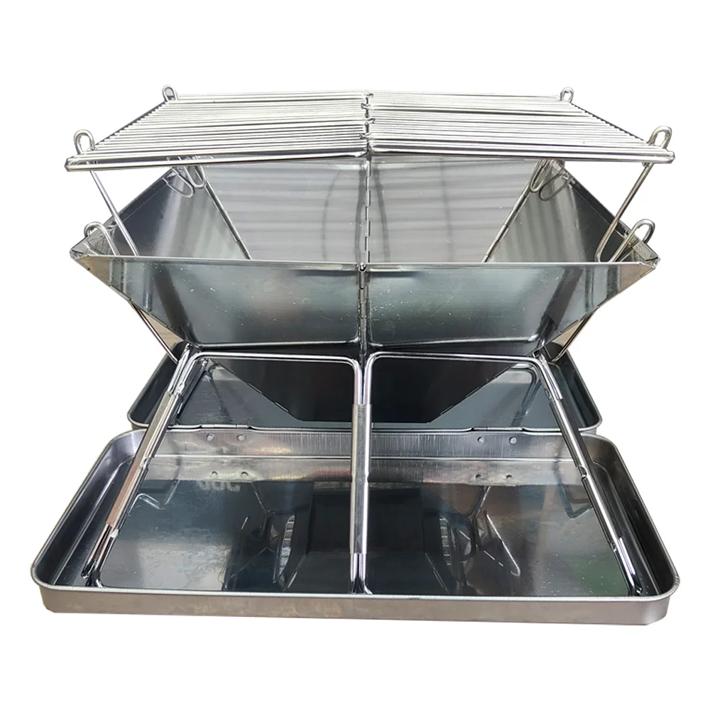 Camping Holz Herd Brazier Camping Feuer Holz Heizung Tragbare Falten Wanderung Grill BBQ Holzkohle Grill Stehen – Detail 4