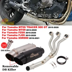 For Yamaha MT-09 FZ-09 FJ09 MT09 TRACER 900 GT 2014 - 2021 Motorcycle Exhaust Systems Front Link Pipe Connecting 51mm Muffler
