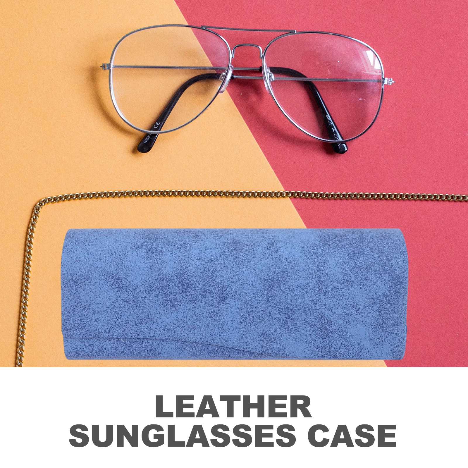 

Glasses Case Slim Hard Shell for Men Women Kids Fashion Chain Anti Pressure Waterproof Travel Daily Use