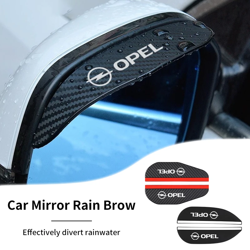 2 pçs espelho retrovisor do carro chuva sobrancelha capa à prova de chuva acessórios do carro para opel corsa astra insignia vectra zafira meriva mokka g
