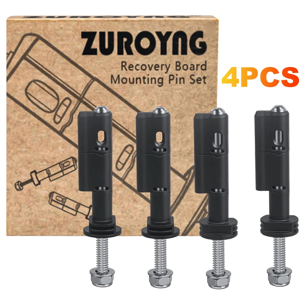 4Pcs Mounting Pins Kit for Recovery/Traction Boards Lockable Theft-proof Safety Mount Pins Set for MaxTrax MKII