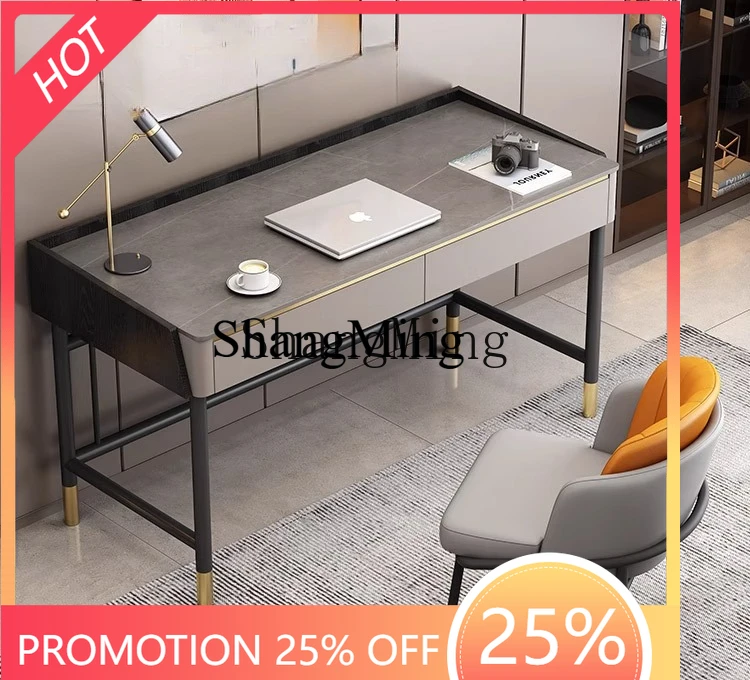 

FGgood-looking New Slate Desk Light Luxury Premium Inductor Computer Desk Modern Office Bedroom Desk