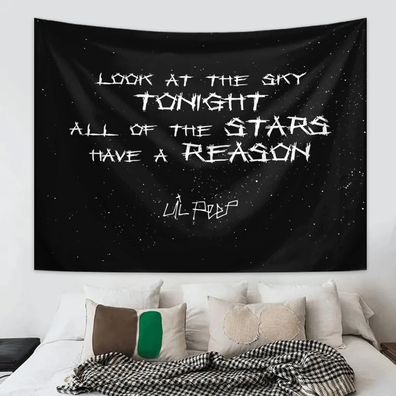 Tapestry Clearance Tapestry Curtain black white letter fashion bedroom dormitory hip hop home decoration aesthetic tapestry