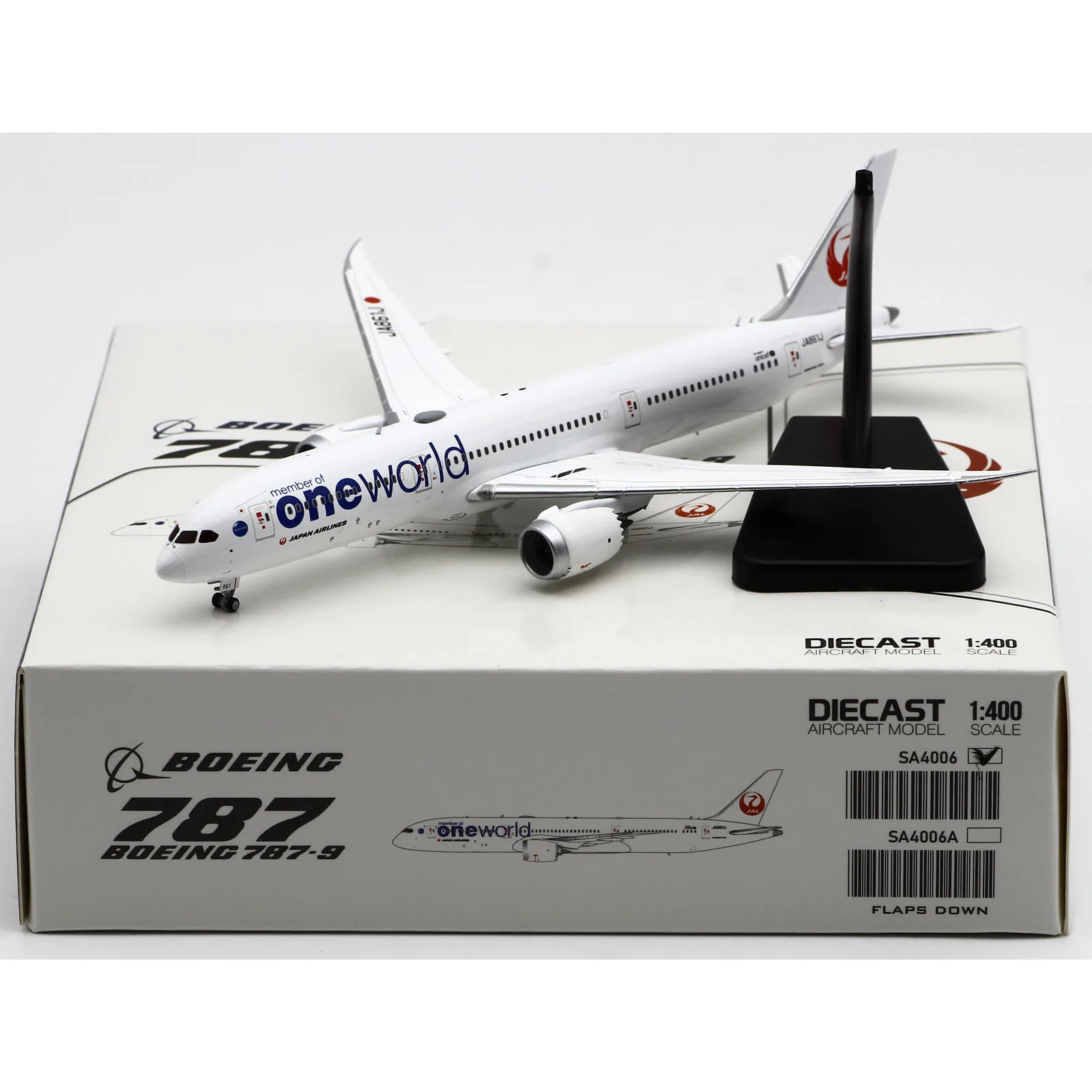 

SA4006 Alloy Collectible Plane Gift JC Wings 1:400 JAL Japan Airlines "Oneworld" Boeing B787-9 Diecast Aircraft Jet Model JA861J