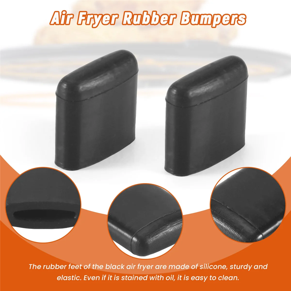 A78E-Air Fryer Rubber Bumpers,Air Fryer Tray Rubber Replace Parts Accessories,Non-Scratch Protective Covers for Air Fryer Pan