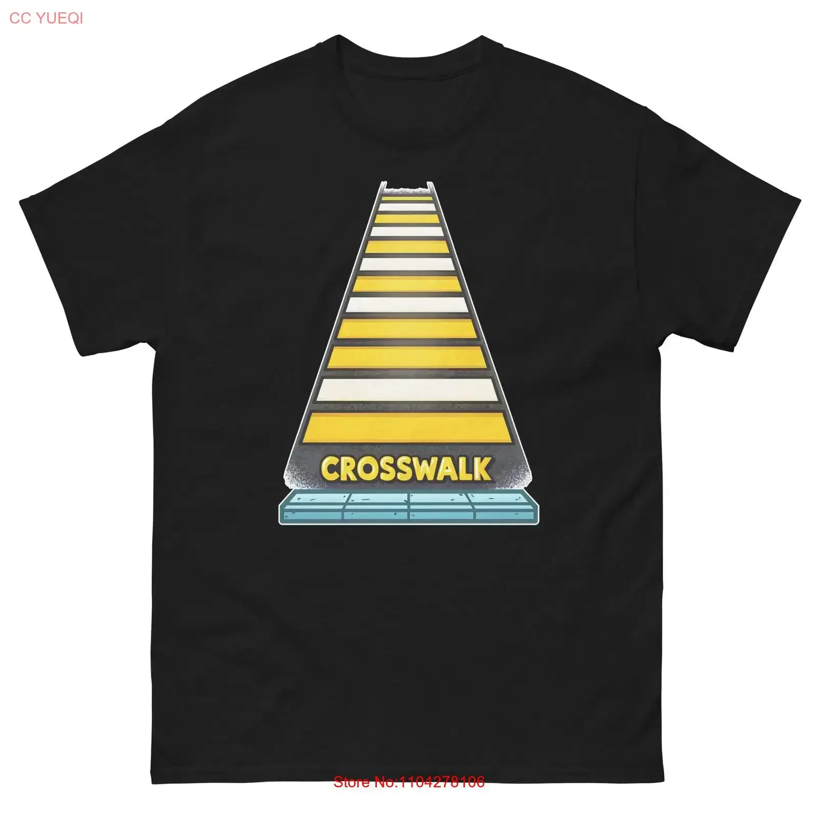 Camiseta urbana vintage Crosswalk Object Place Item, lavada, suave, transpirable, elegante, versátil, ligeramente elástica, ropa de diseñador