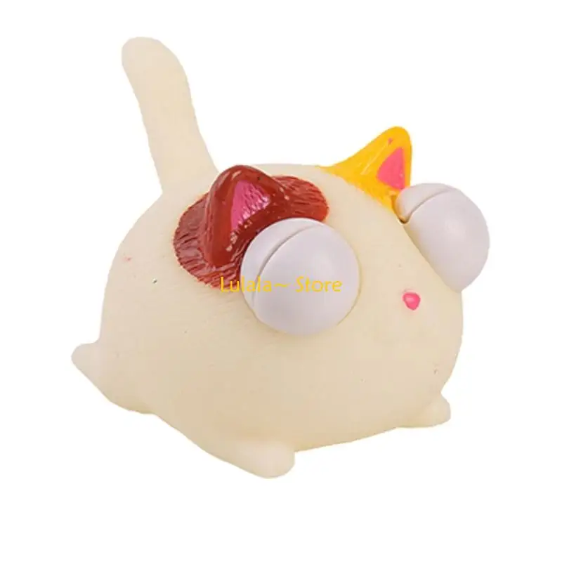 Y4QA Funny Popping Eye Angry Cats Squeeze Toy Pinch Figure Decompression Toy For Kids