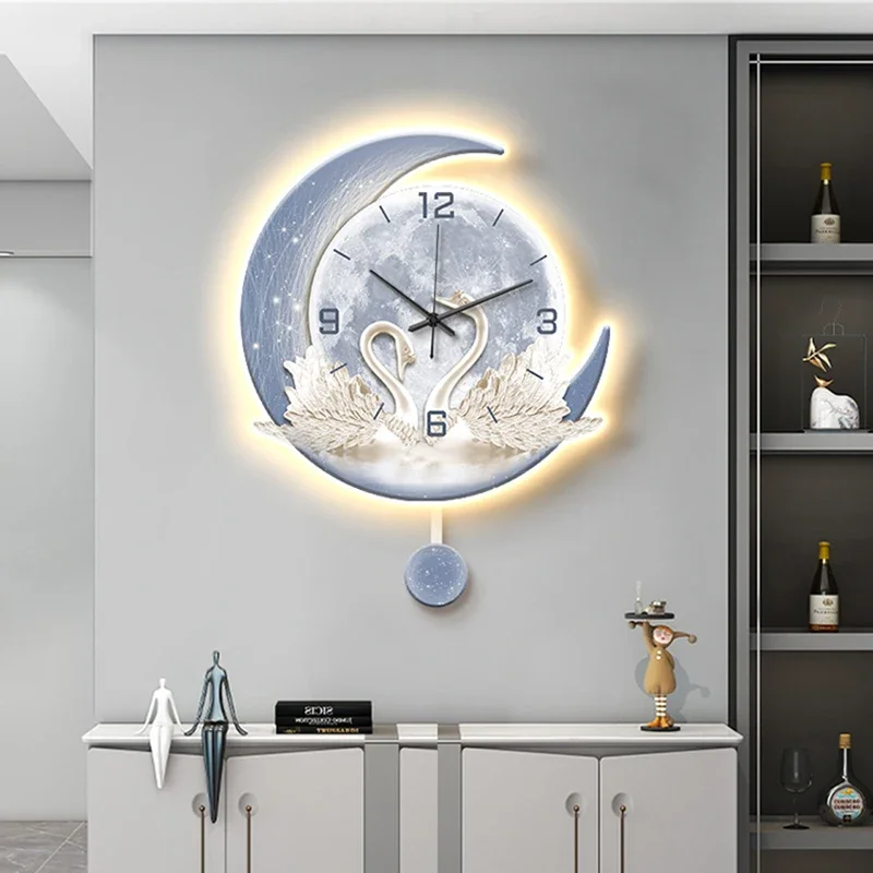 Garden Quartz Wall Clock Wooden Needle Office Fashion Nordic Wall Clock Night Light Decoracion Salon Casa Home Decorating Items