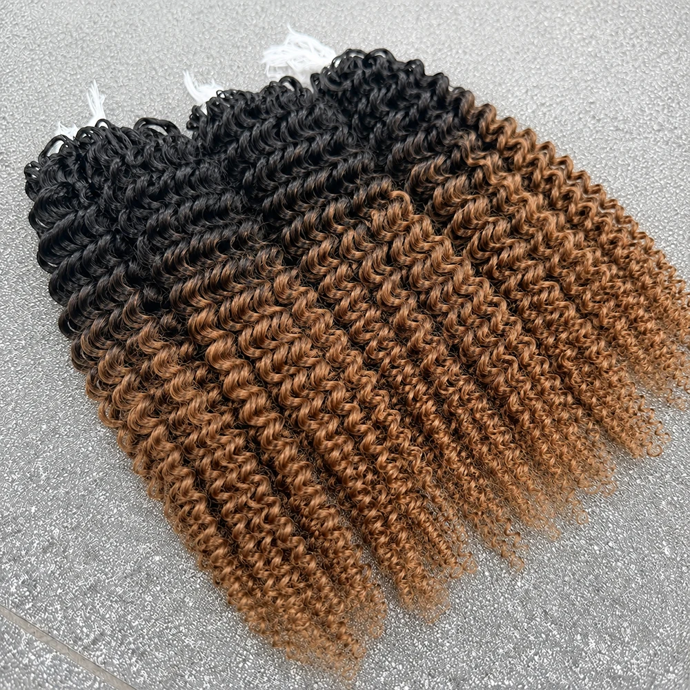Miracle Knots TB30 Medium Brown Kinky Curly Crochet Human Hair Premium Raw Cuticle Aligned Virgin Hair Feather Hand Tied Weft Luxury Salon Grade Braiding Hair Minimal Shedding Natural Spring Curl Editable Bleachable Reusable High End Hair