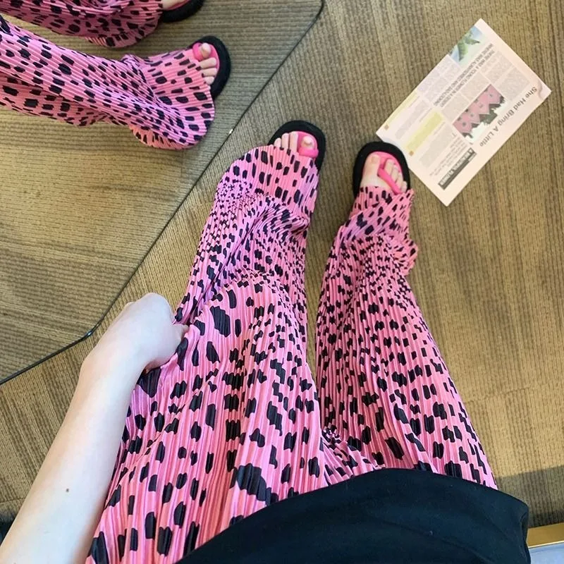 

Pink Female Trousers Vintage Classic All Medium Y2k Streetwear Trends 2025 Xxl Outfits Slacks New in Leopard Print Women's Pants