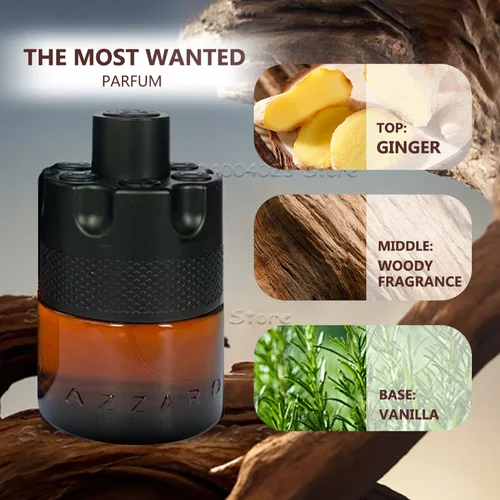 Imagen 2 del producto 100ML Azzaro The Most Wanted Parfum Colonia para hombre Perfumes de lujo para hombres con botella recargable de Perfume de carga inferior de 5ml