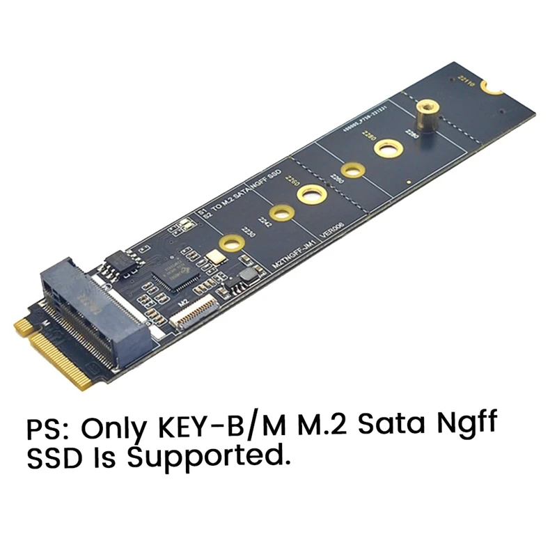 M2 KEY-M NVME PCI-E To SATA3.0 Expansion Card To Hard Disk Transfer Card Free Drive JMB582