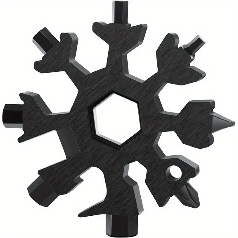 18-In-1 Stainless Steel Snowflake Multi-Tool Keychain Portable Screwdriver Hex Wrench Bottle Opener For Outdoor Camping
