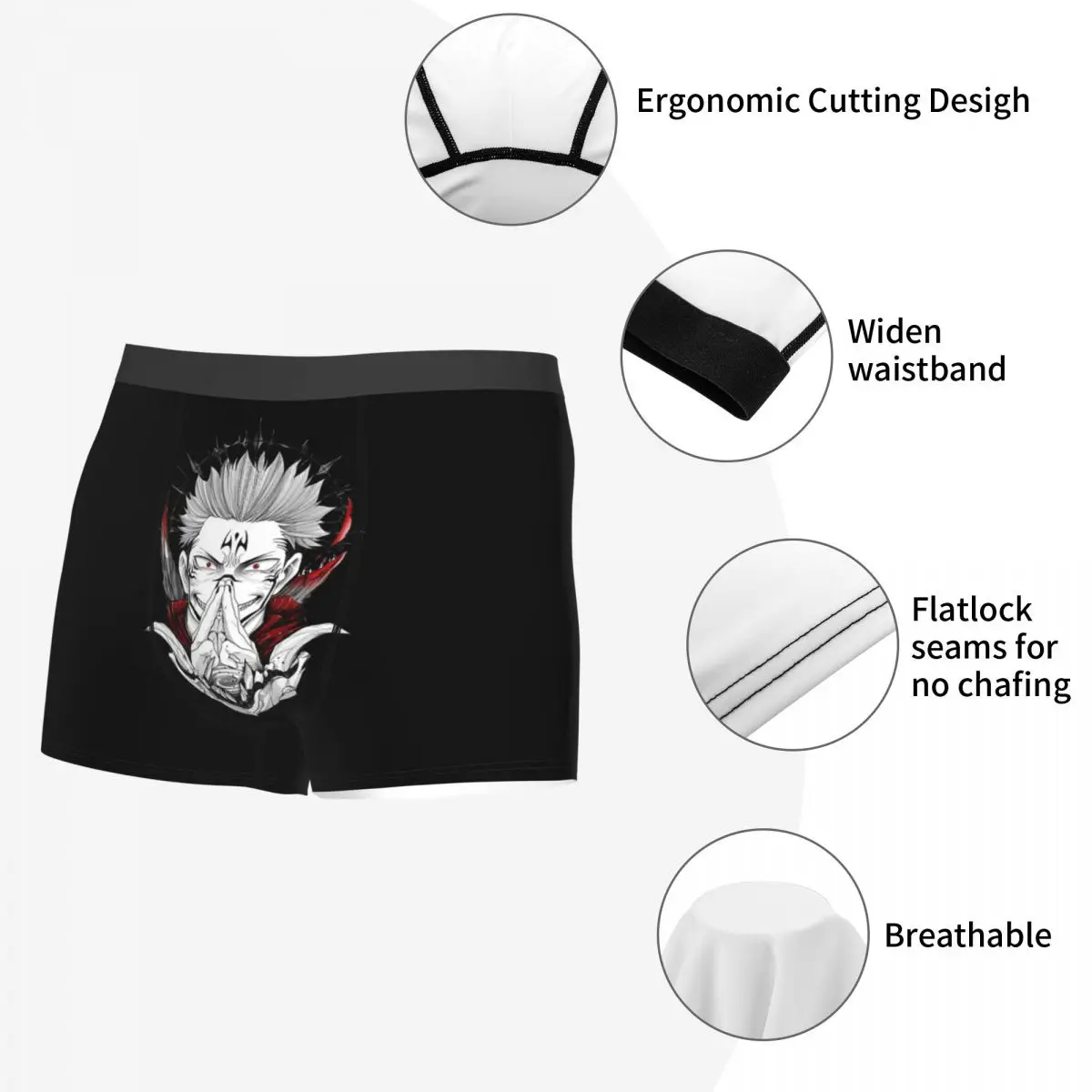 Funny Boxer Gojo Satoru Sukuna Shorts Panties Briefs Man Underwear Anime Manga Soft Underpants for Male