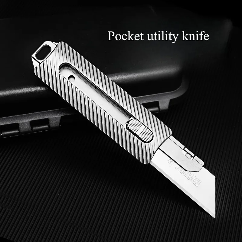 Titanium Utility Knife Heavy Duty Industrial Electrician Cable Stripping Woodworking Cutter Trapezoidal Blade Wallpaper Knife