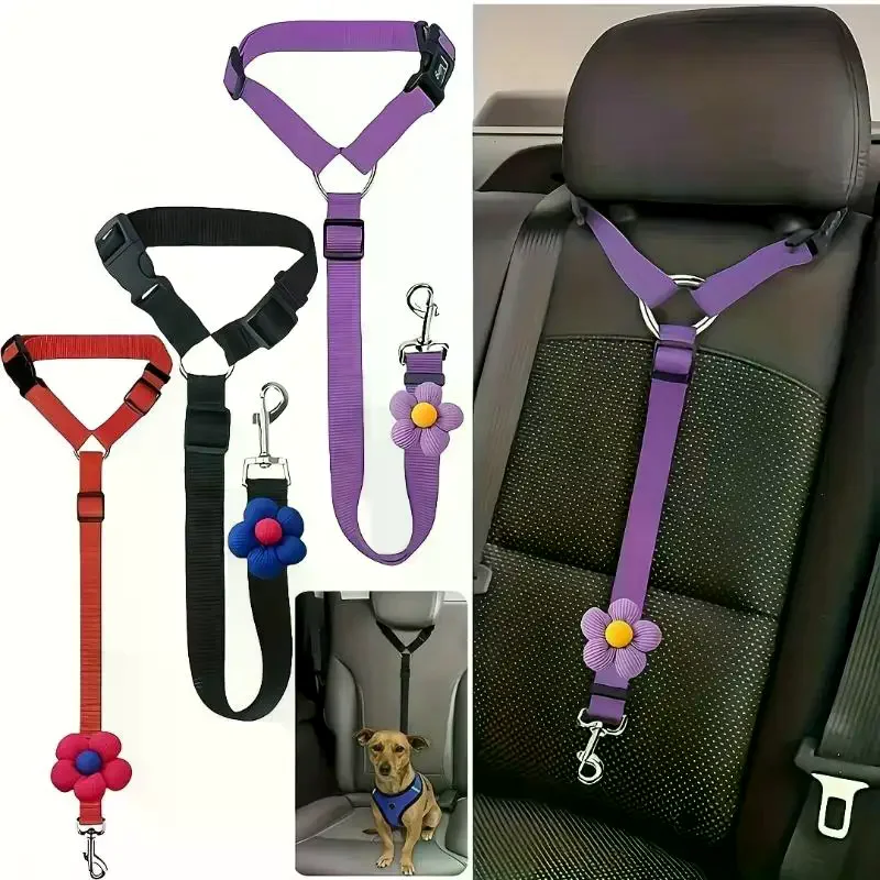 Dog Seat Belt For Vehicle Secure Pet Car Tether Safety Leash For Dogs In Vehicles Dog Seatbelt Tether Christmas Gifts Adjustabl