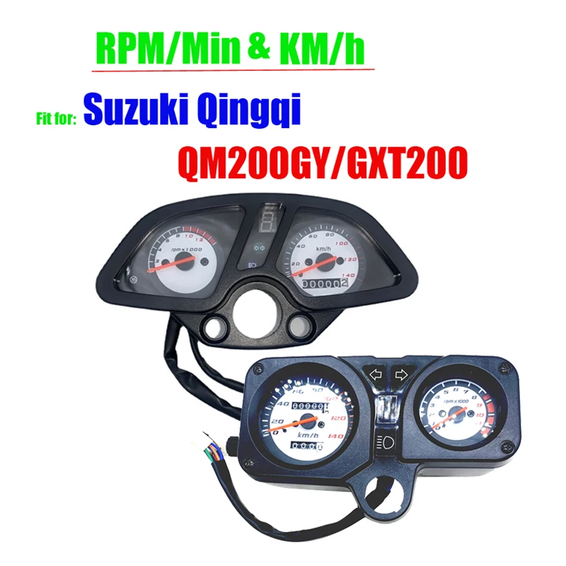 

Motorcycle Speedometer for Suzuki Qingqi Dirtbike QM200GY GXT200 GS200 RPM/Min Speed Meter Clock Instrument Tachometer K/M Gauge