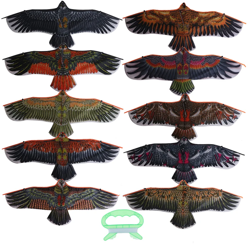 1.1m plat aigle cerf-volant avec 30 mètres cerf-volant ligne enfants volants oiseau cerfs-volants chaussettes à vent jouets de plein air jardin tissu jouets pour enfants cadeau