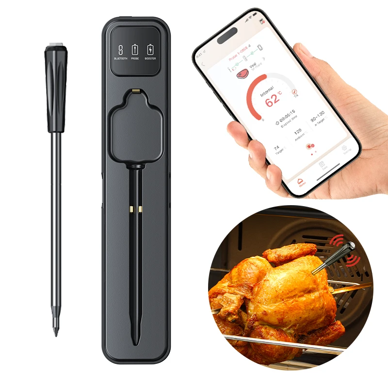 

Smart Wireless Meat Food Thermometer for Oven Grill BBQ Smoker Kitchen Smart Digital Bluetooth Barbecue Thermometer Temperature
