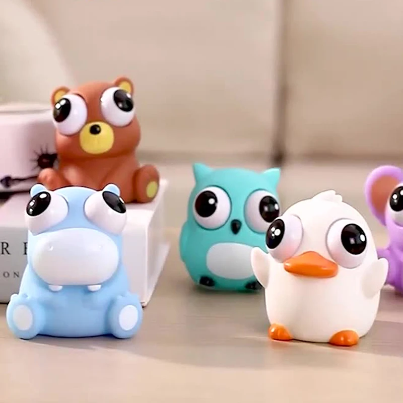 Juguetes sensoriales de animales de dibujos animados Pop Eye Squeeze para niños y adultos, Juguetes Divertidos y novedosos para aliviar el estrés, ansiedad, regalo de rebote