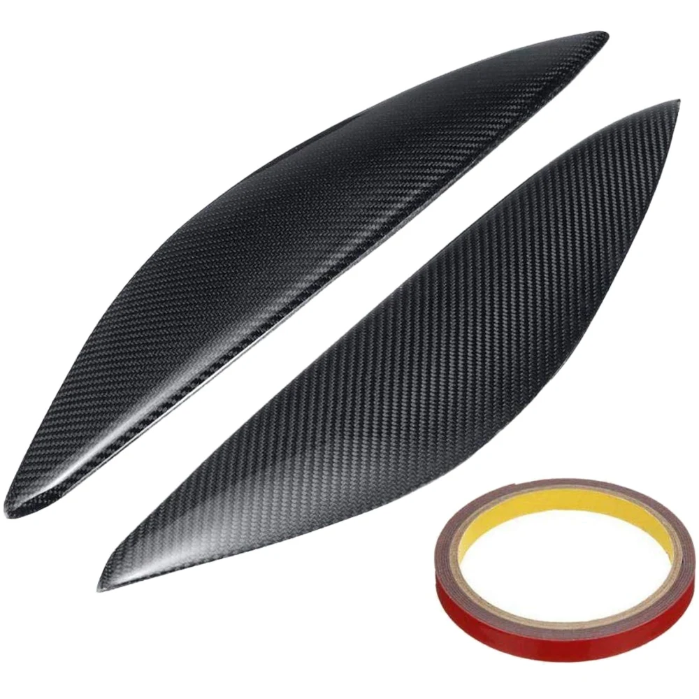 Carbon Fiber Headlight Eyebrow Eyelids Trim Cover HeadLamp Sticker for / C/ Facelift 2006-2008