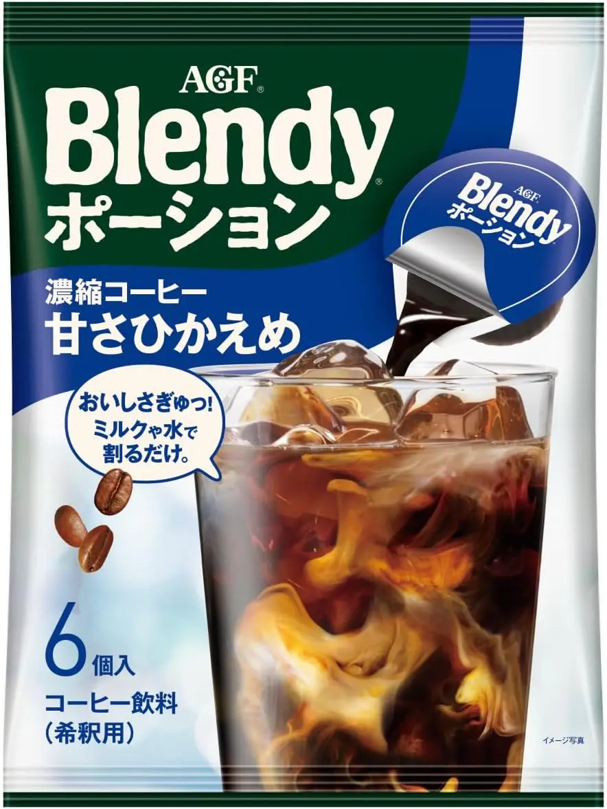 AGF ブレンディ ポーション 濃縮コーヒー 甘さひかえめ 6個*6袋