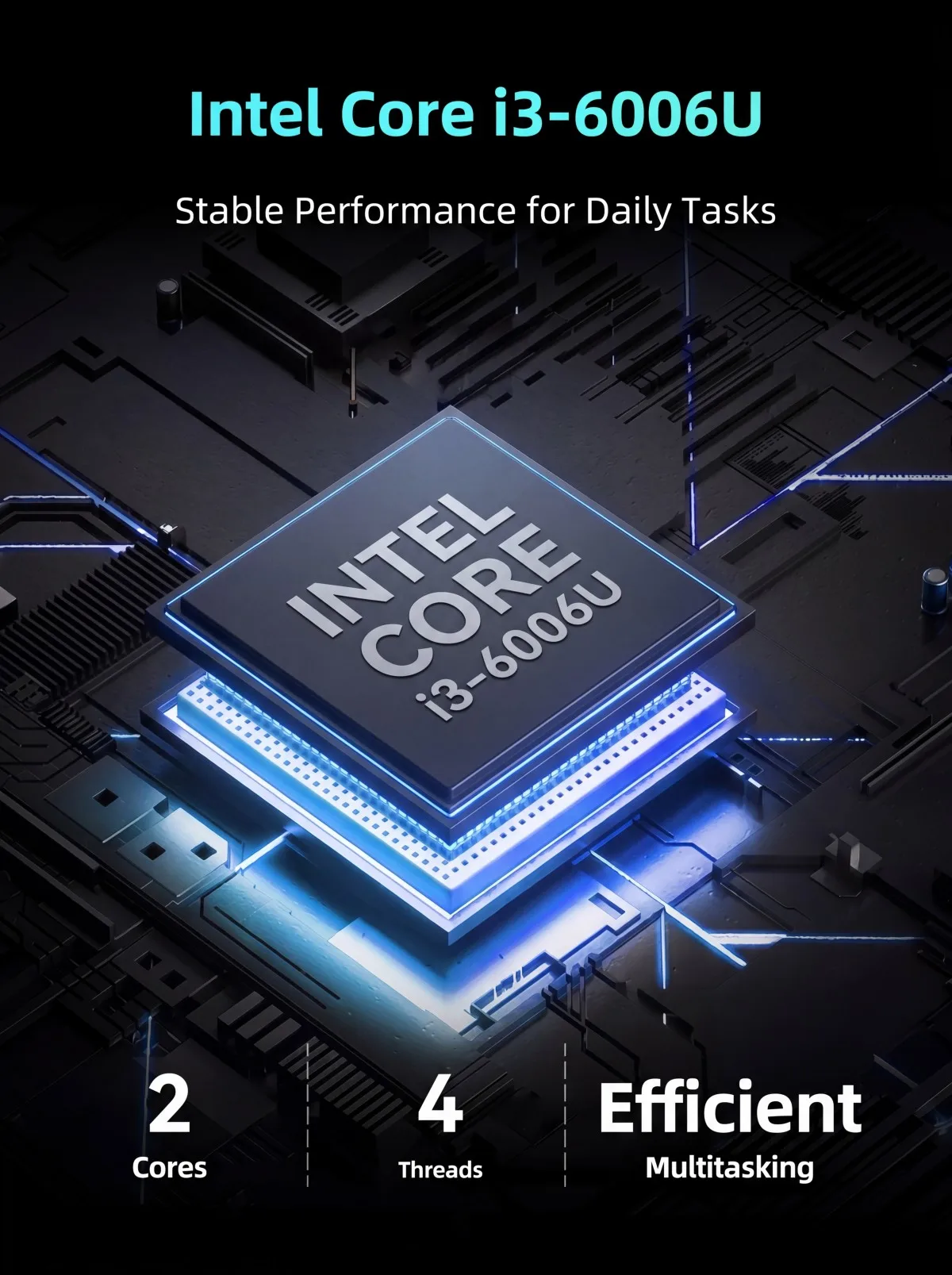 2026 New Mini PC Intel Core I3 6006U Windows 11 Pro Compact Silent Triple Display Type C HDMI Expandable Memory For Office Home
