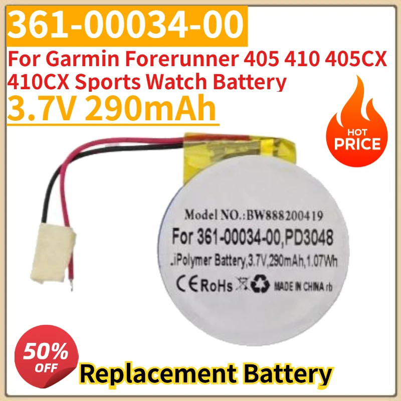 

High Quality New 361-00034-00 PD3048 Replacement Watch Battery for Garmin Forerunner 405 410 405CX 410CX Sports Watch Battery