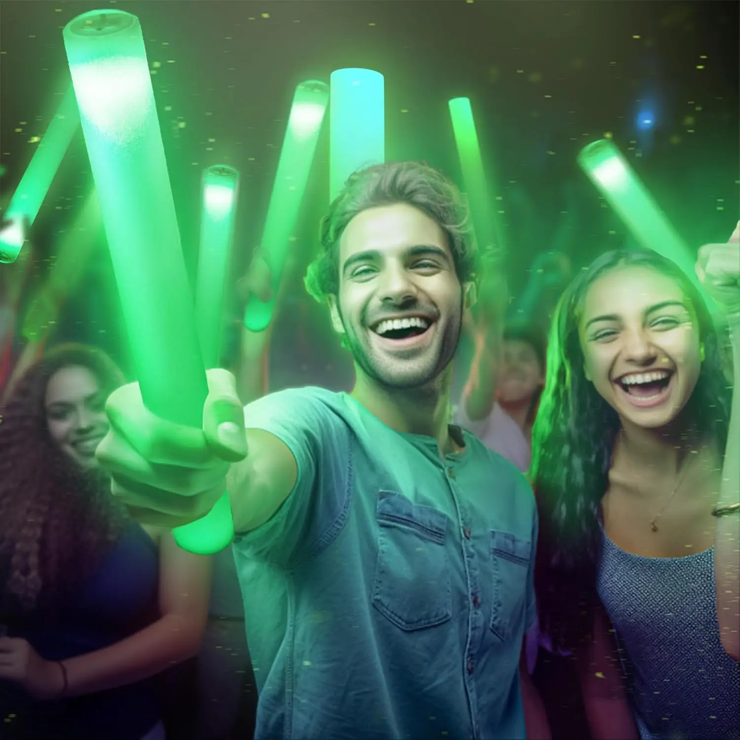 102 عصي إسفنجية متوهجة LED، 3 أوضاع من لوازم الحفلات المتوهجة المتغيرة والألوان، مناسبة لحفلات الزفاف وأعياد الميلاد والكرنفالات والحفلات الموسيقية والتخييم وعيد الشكر والهالوين وعيد الميلاد