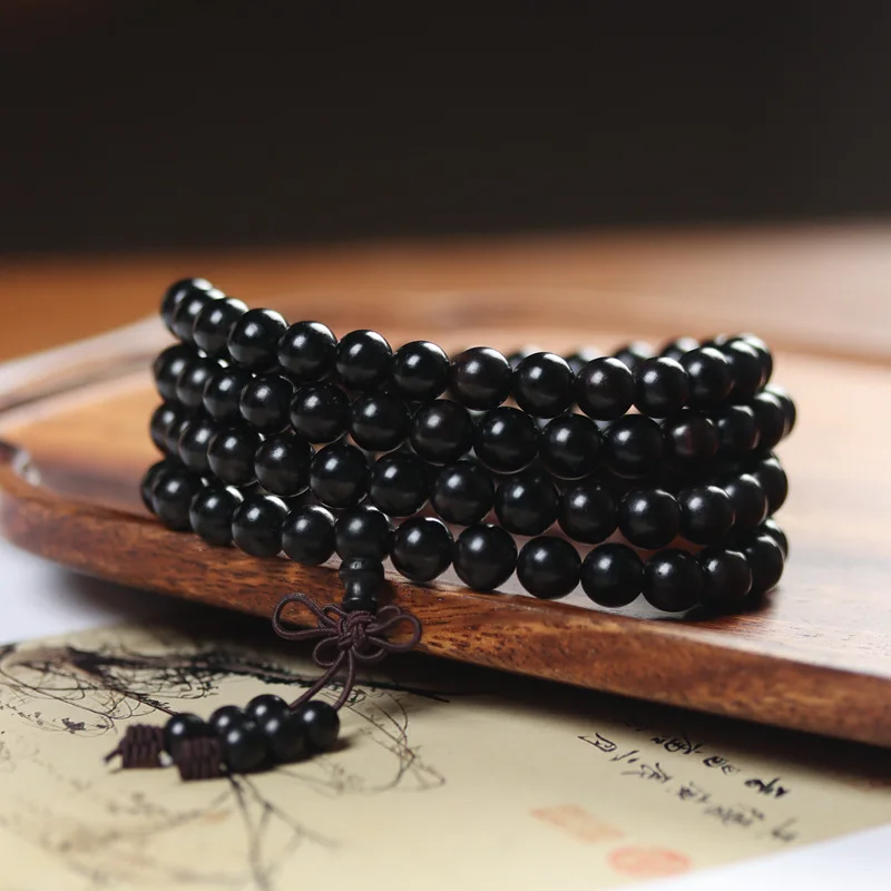 African Old Materials Ebony Beads Seiko Purple Sandalwood Bracelet Ebony 108 Men\'s Lady Couple Bracelet Holding Ornament