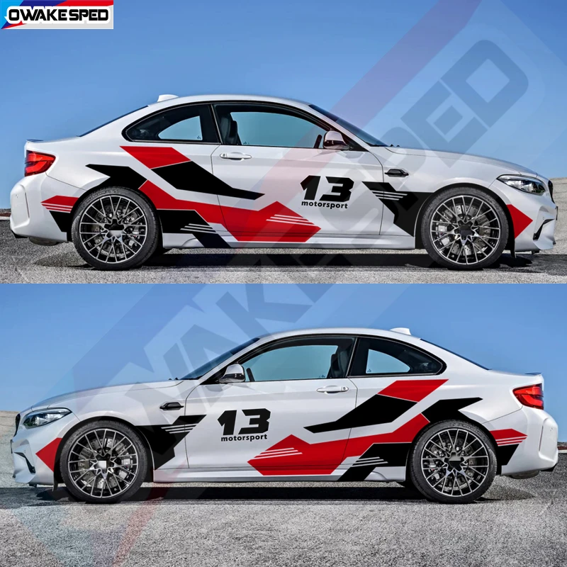 

1 set Car Whold Body Door Decor Stickers For BMW M2M3M4M5M6 No.13 Racing Sport Stripes Customized DIY Text Vinyl Decals Film