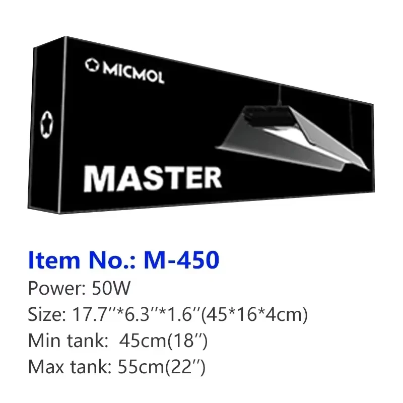 MICMOL Master 450/600/900/1200 Aquarium LED Light with Shade WRGB Full Spectrum APP Dimmable for Freshwater Planted Tank
