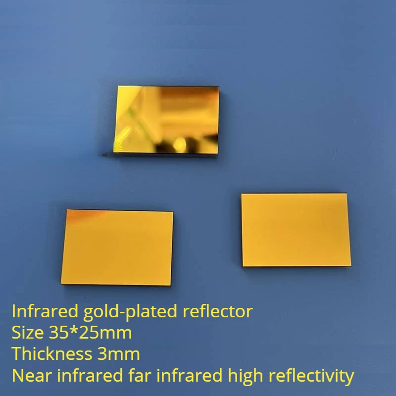 1PC 25*35*3mm Front Surface Infrared Reflector Mirror Gold-Coated 10.6 Micron Near Infrared Far Infrared High Reflectivity