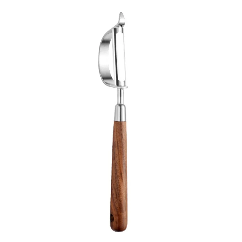 Kitchenware U-Shaped/D-Shaped Walnut Wood Peeler Non-slip Retro Fruit Peeler Efficient Potato Peeler Kitchen