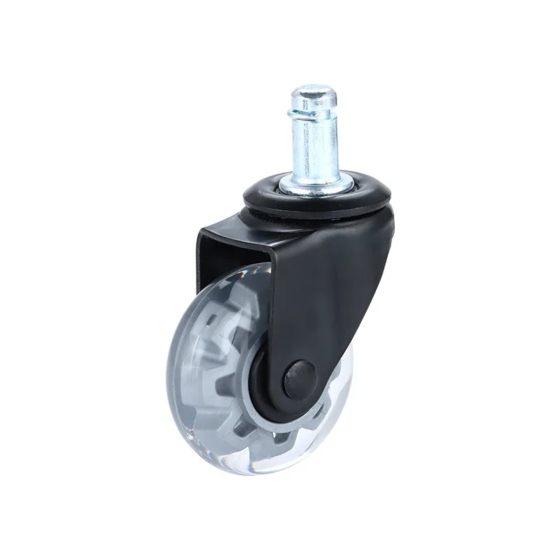 

5 Pcs /lot 2 Inch Insert Rod Office Chair Caster Wheel Rotating Rubber Soft Safety Roller/PU Transparent Furniture Caster