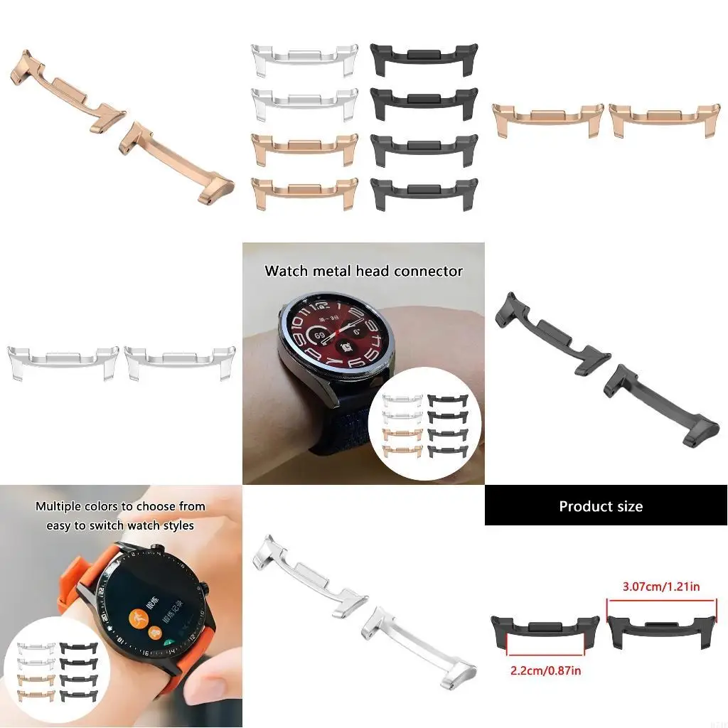 H7JF Stylish Smartwatch Metal Straps Connectors ง่ายต่อการติดตั้งสำหรับ Watch 8 Device 2x