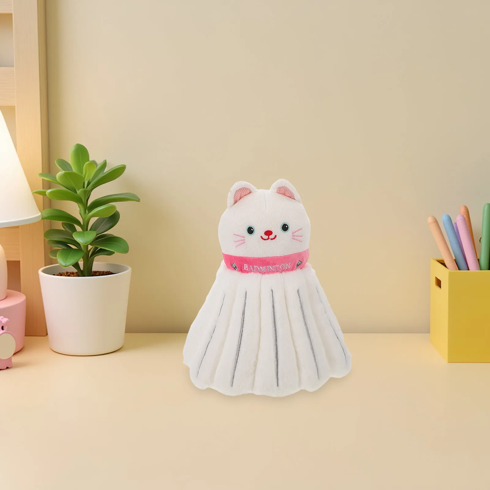 

Мягкая подушка-воланчик для бадминтона с милым дизайном кошки для девочек, спальни, детских игр, праздничного декора