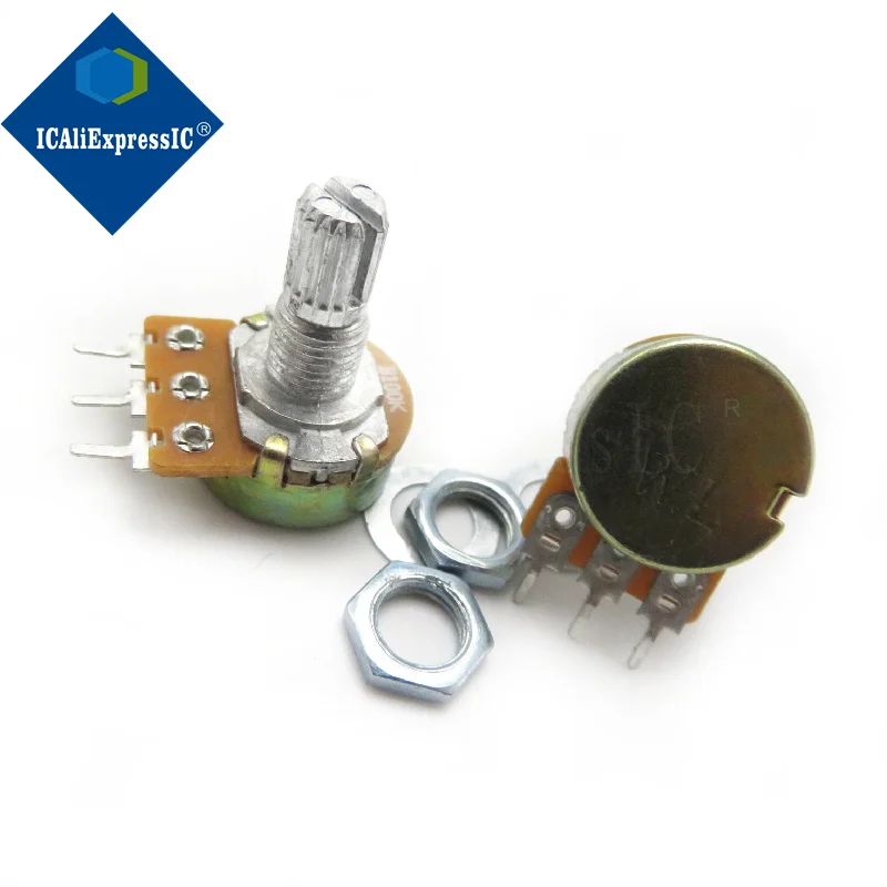 5pcs/lot WH148 15mm Shaft Amplifier Dual Stereo Potentiometer B1K B2K B5K B10K B20K B50K B100K B500K 3Pin 1K 2K 5K 10K 50K 100K