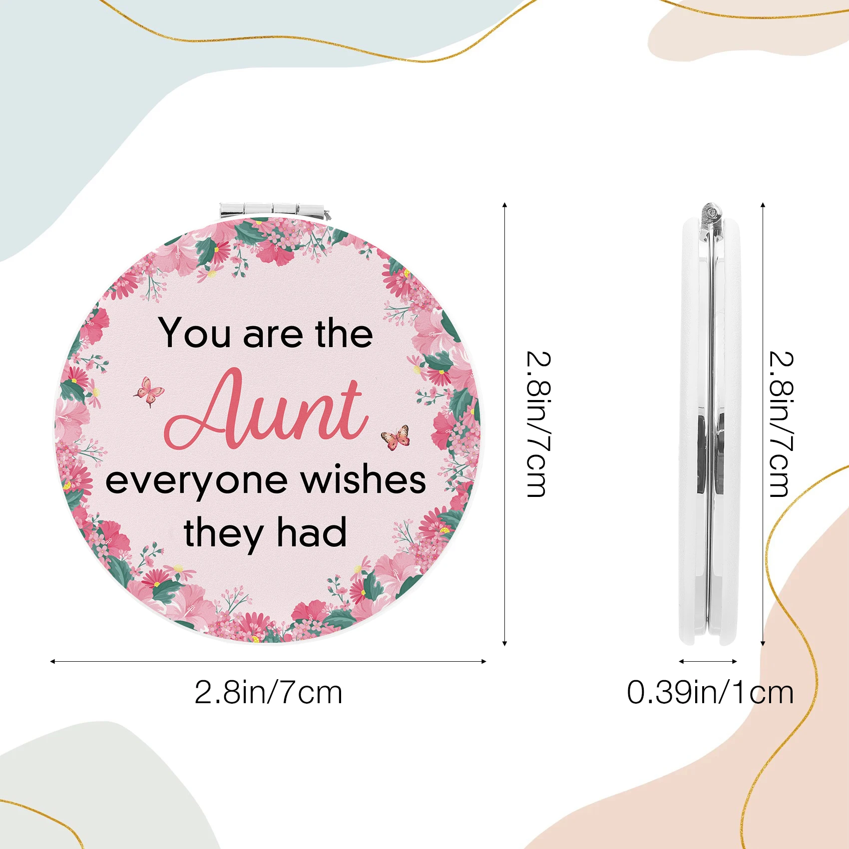 Cute Mini Pocket Makeup Mirror Cosmetic Compact Portable Mirrors Dual Sides Stainless Steel Cosmetic Makeup Mirrors