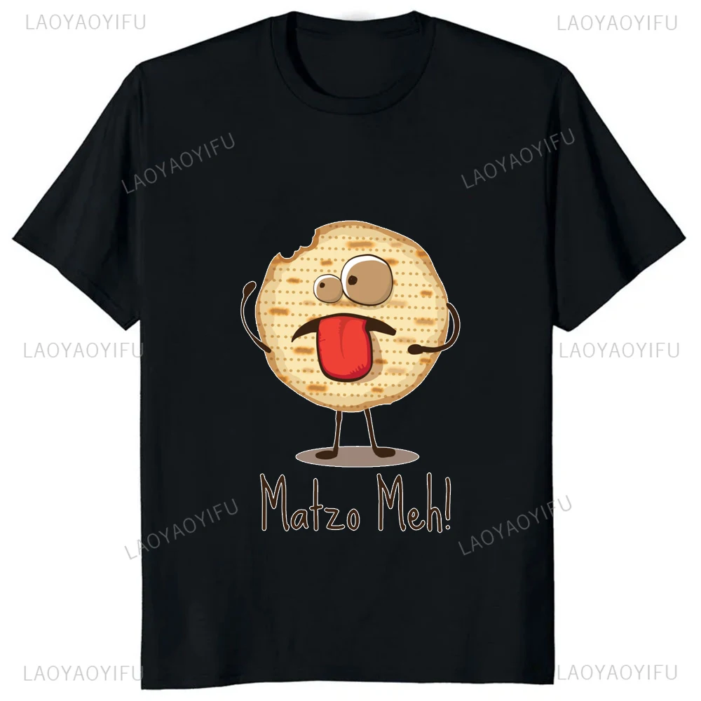 Funny Jewish Matzo Meh Passover Printed Cartoon TShirt Classic Fahsion Man Clothing Y2k Breathe Streetwear Hip Hop Women Tees