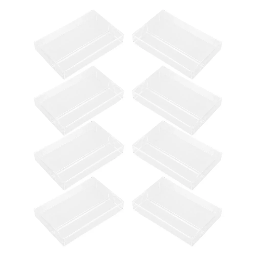 

8pcs Clear Cassette Holders Multi Functional Storage Organizer Portable Case For Audio Cassettes On The Go Use