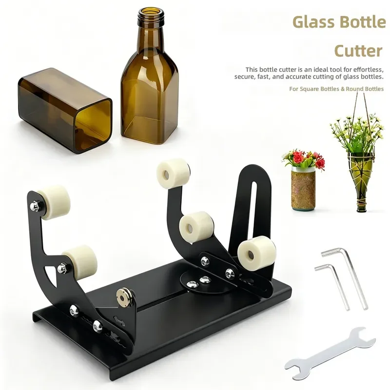 Glass Bottle Cutter Square Round Wine Bottle Cutting Tool DIY Glass Knife Cutter Set for Crafts Home Decor Professional Grade