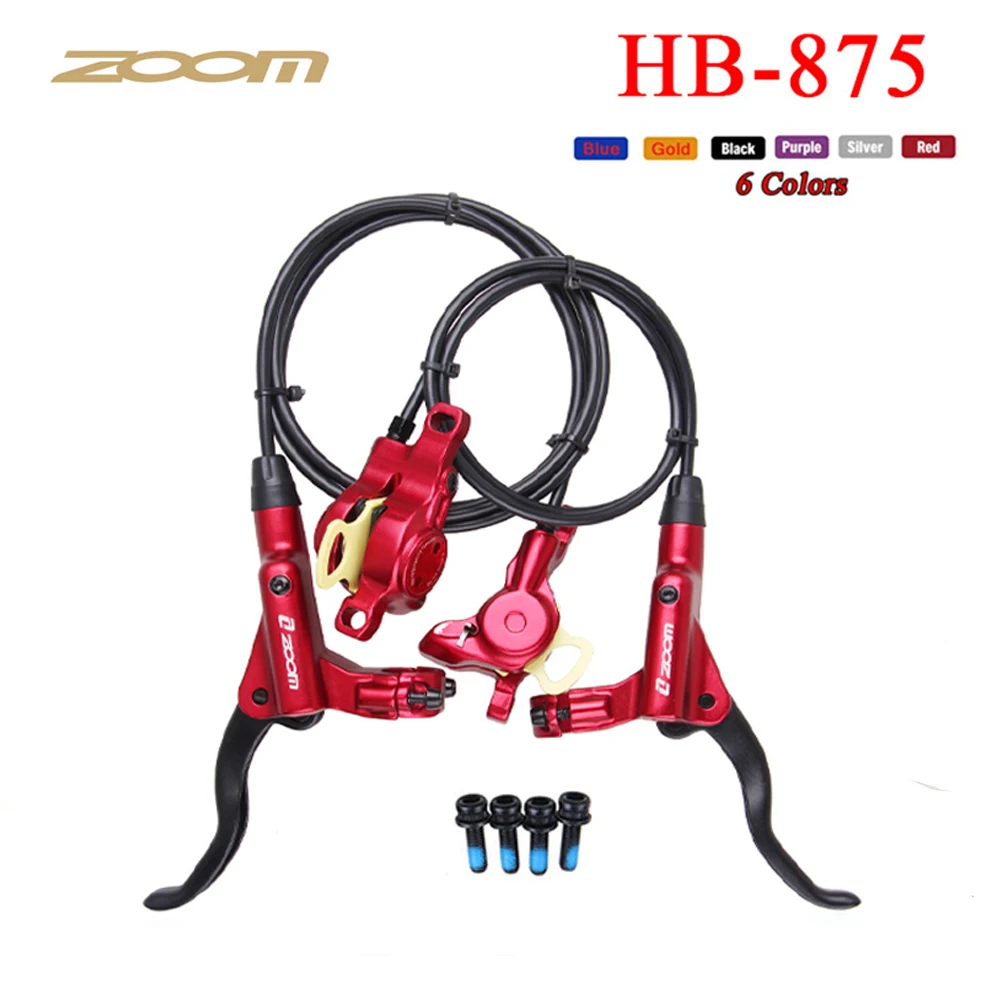 ZOOM HB-875 Bicycle Hydraulic Brake Set Mountain Bike Disc Brake 800mm/1400mm HB100 MTB Oil Pressure Brake Caliper Cycling Parts