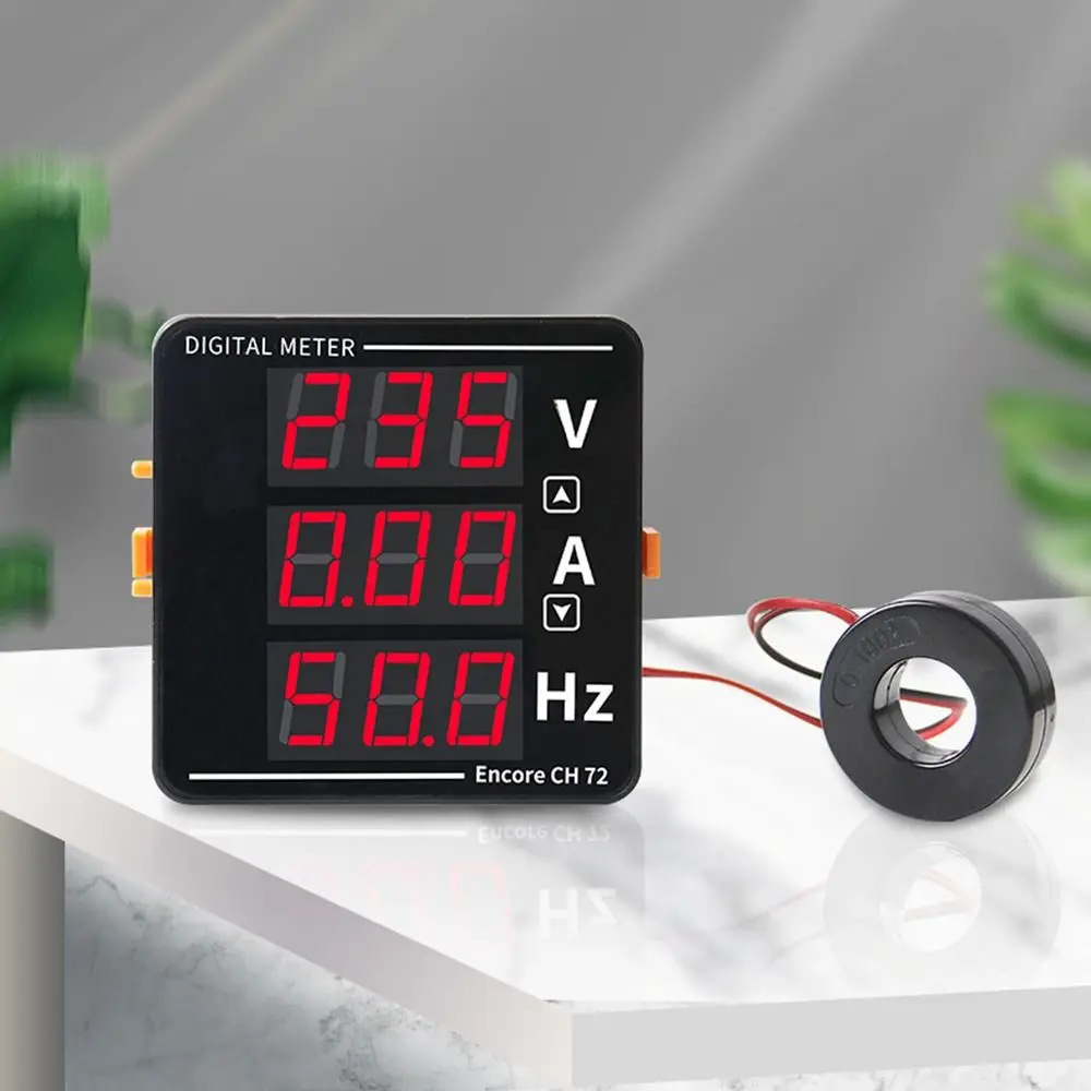 High-precision 3 in 1 Voltage Digital Meter LED Digital Display AC50-500V 0-120A 10-99.9Hz Multimeter Panel Portable