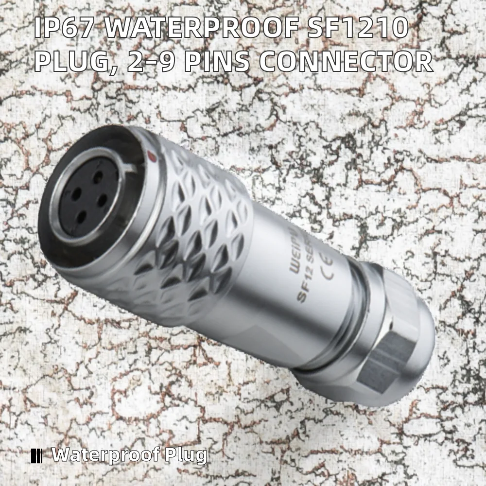 IP67 waterproof copper male and female SF1210 plug power supply electrical 5P Weipu SF12 push-pull cable connector