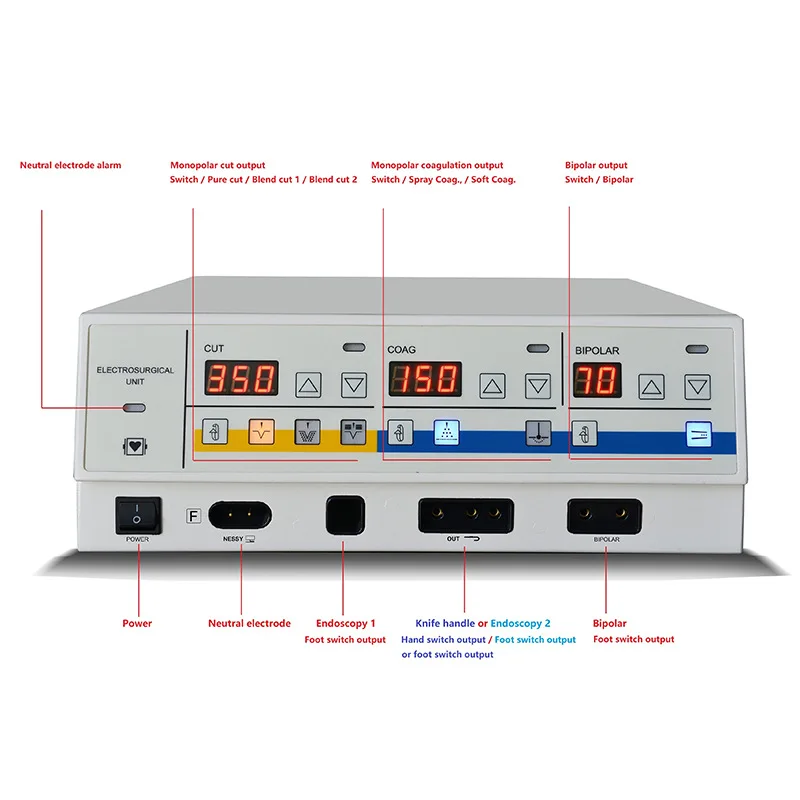 Adjustable Power Control Generator Bipolar Cautery Equipment for Pet Animal Precision Treatment Checking Work